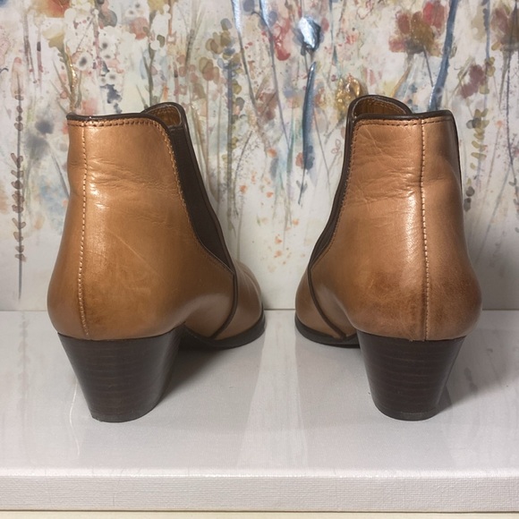 Franko Sarto Leather Tan Leather Ankle Boot Booties Size 7 - Picture 9 of 16